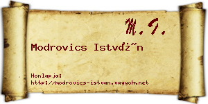 Modrovics István névjegykártya